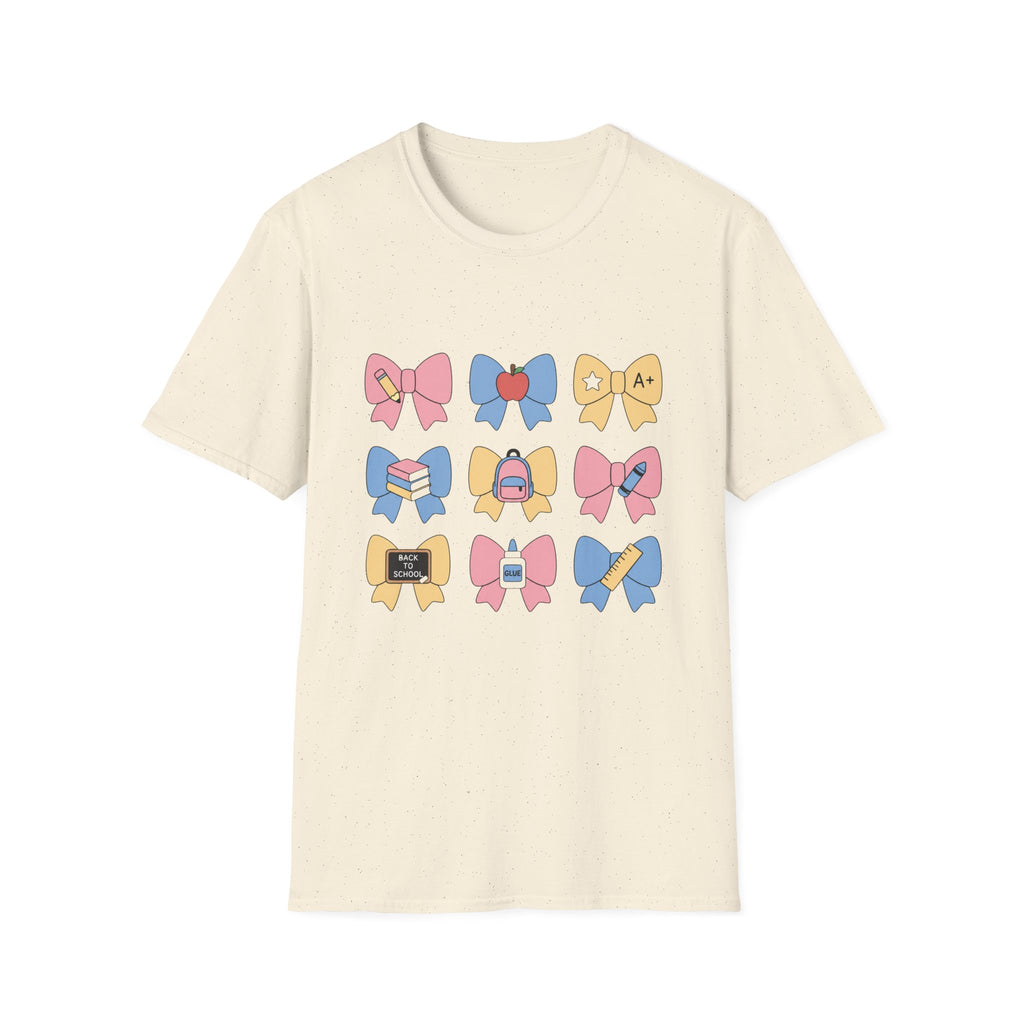 Back-to-School Bows T-Shirt — Cute School Icons Graphic Tee