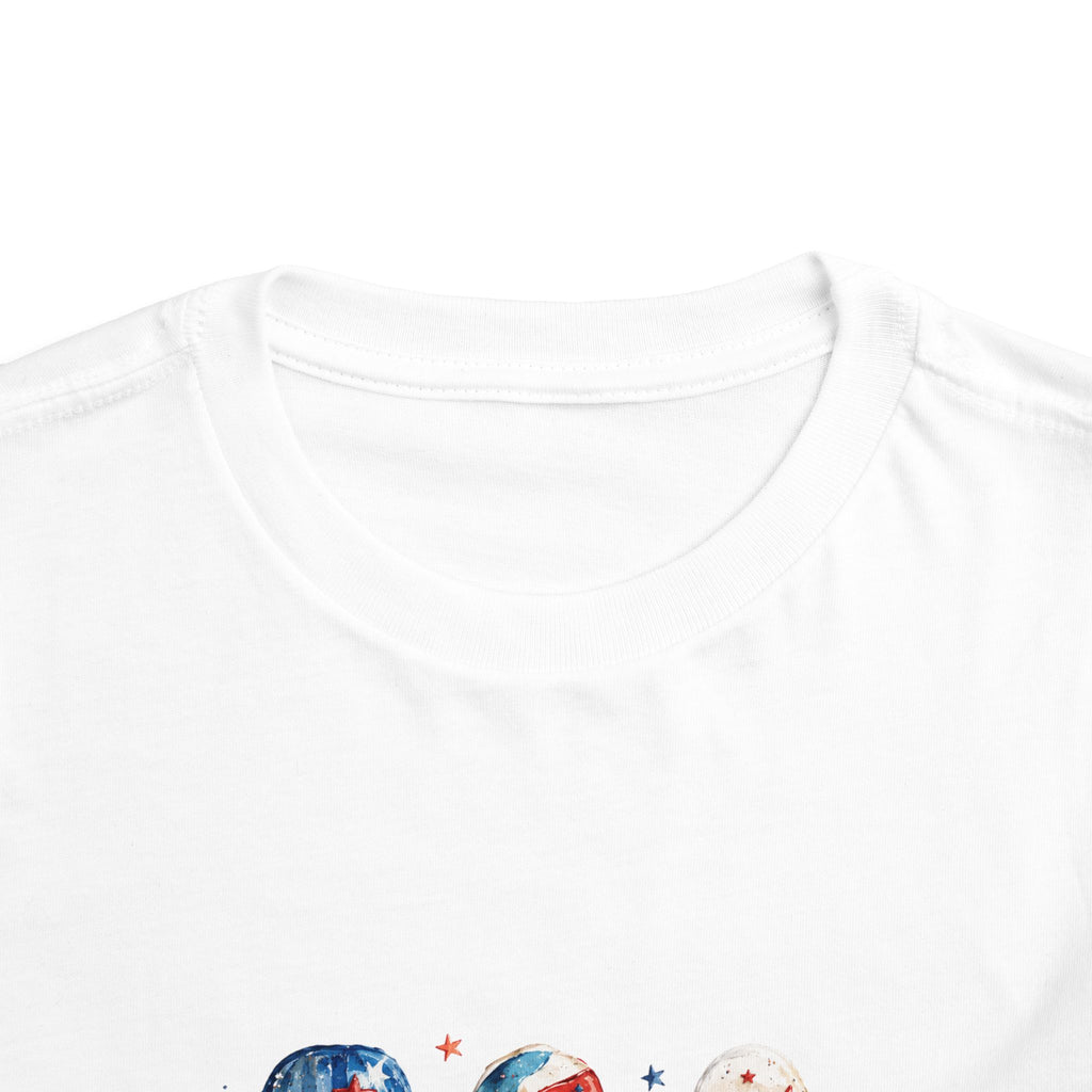 Patriotic Popsicle Trio Tee, Red White Blue USA Shirt, Cute Summer Fireworks Graphic Top, Fourth of July Celebration Outfit Toddler Short Sleeve Tee