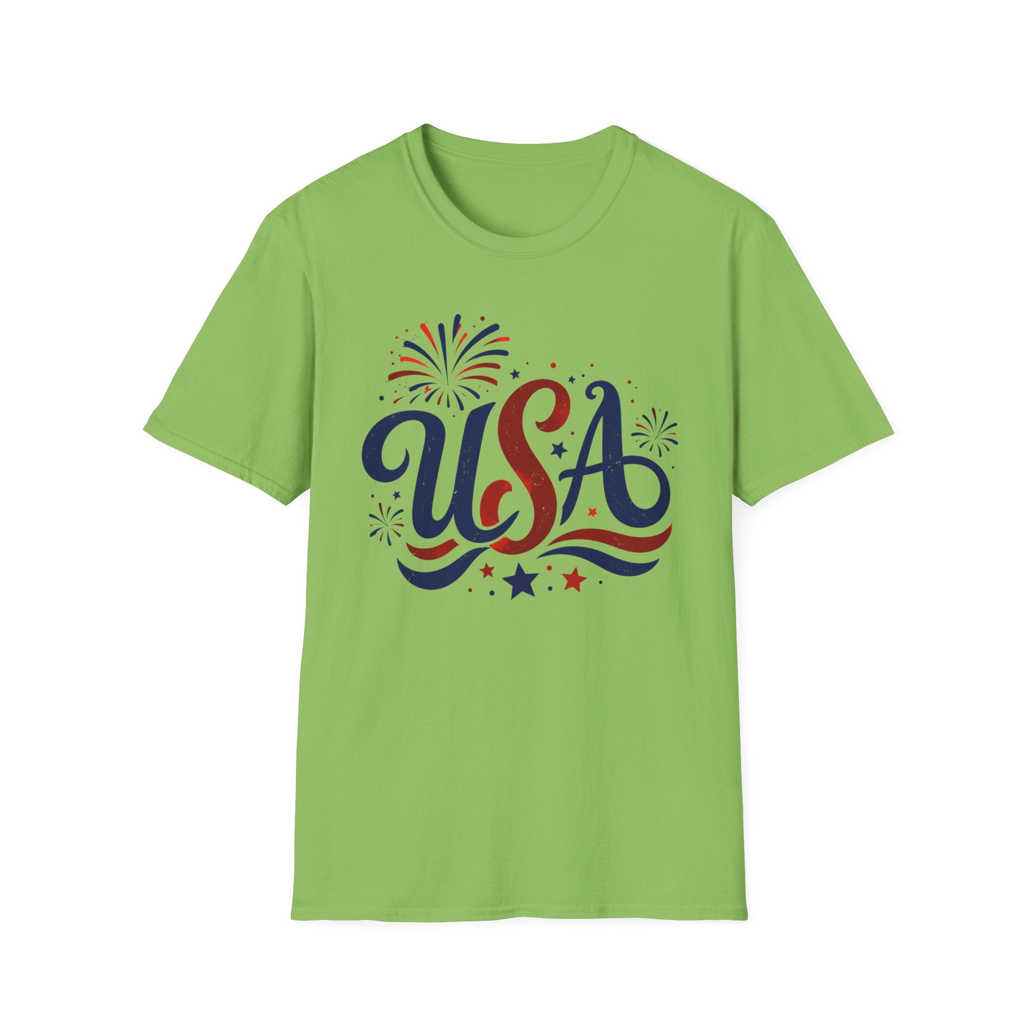 Patriotic USA Fireworks Graphic Tee - 4th of July Celebration Patriotic T-Shirt