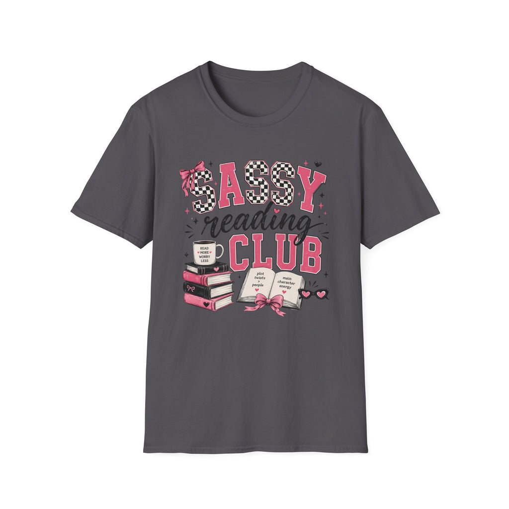 Sassy Reading Club T-Shirt — Playful Pink Book Lover Tee