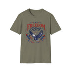 Let Freedom Ring T-Shirt | Patriotic American Bald Eagle Graphic Tee, Fourth Of July Retro Fireworks Top