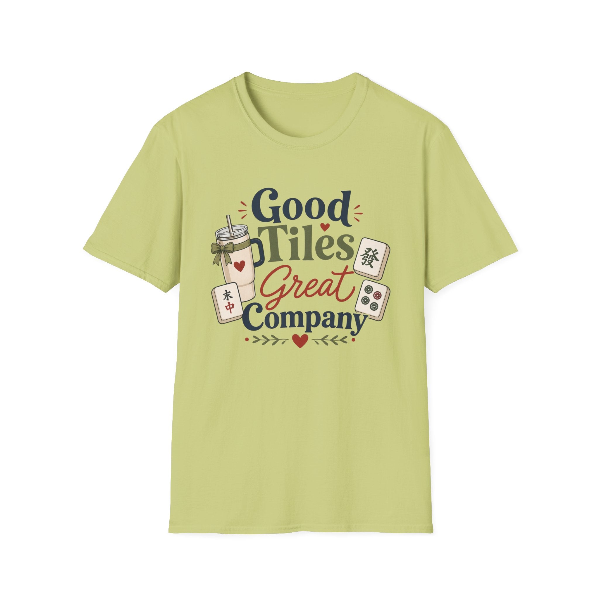 Mahjong T-Shirt — "Good Tiles, Great Company" Casual Tee