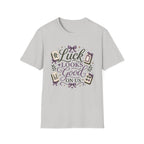 T-Shirt — "Luck Looks Good On Us" Graphic Tee (Mahjong & Charm Design)