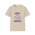 Cozy Chapters & Controllers T-Shirt — Gamer & Booklover Graphic Tee