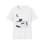 Cat & Books T‑Shirt — Mystical Reading Graphic Tee