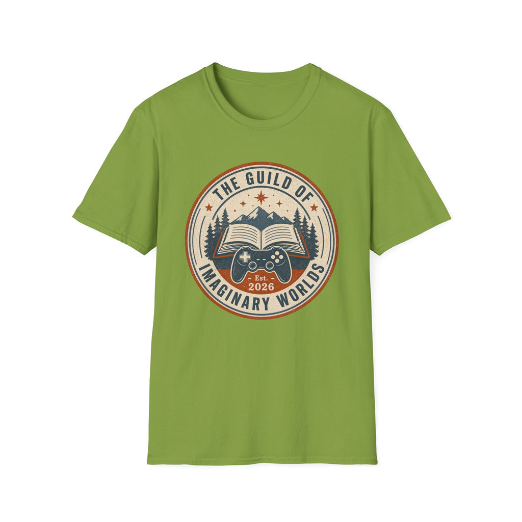 Guild of Imaginary Worlds T‑Shirt — Vintage Book & Adventure Logo