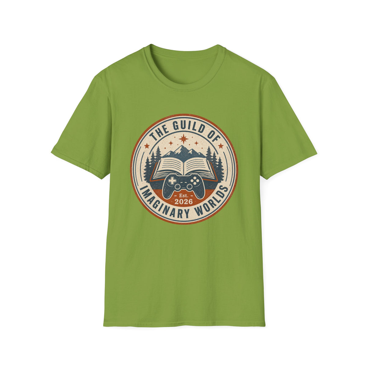 Guild of Imaginary Worlds T‑Shirt — Vintage Book & Adventure Logo