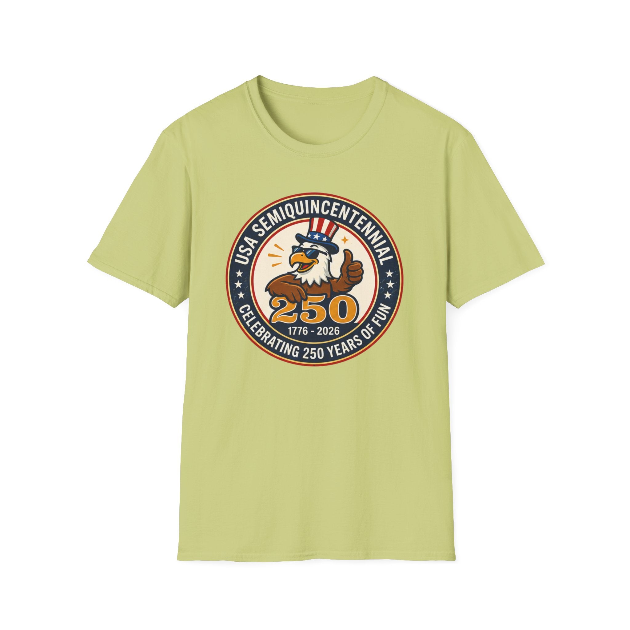 USA Semiquincentennial Eagle T-Shirt | Funny Patriotic 250th Anniversary Graphic Tee, 1776 2026 Uncle Sam Hat Top