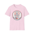 USA 250th Anniversary T-Shirt | Semiquincentennial Patriotic Map Graphic Tee, American Flag Round Emblem Top