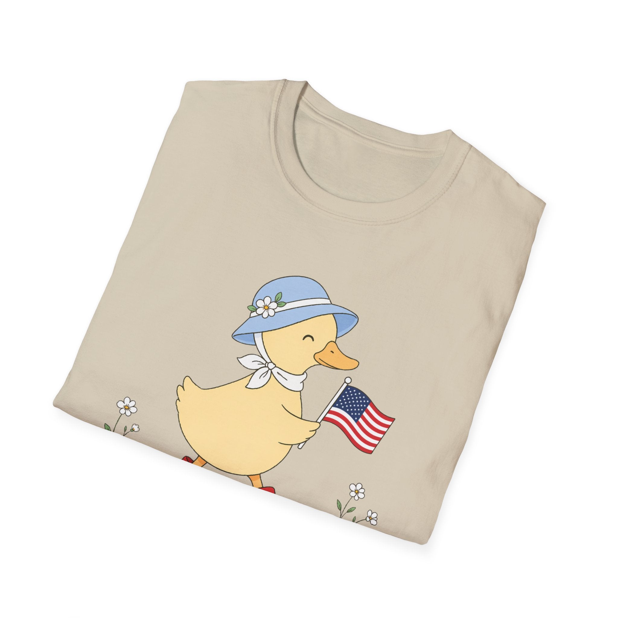 Patriotic Duck T-Shirt, Cute 4th of July Duck Tee, Funny American Flag Duck Shirt, Fourth of July Women Girls Shirt, Cottagecore Patriotic Tee, USA Duck Gift