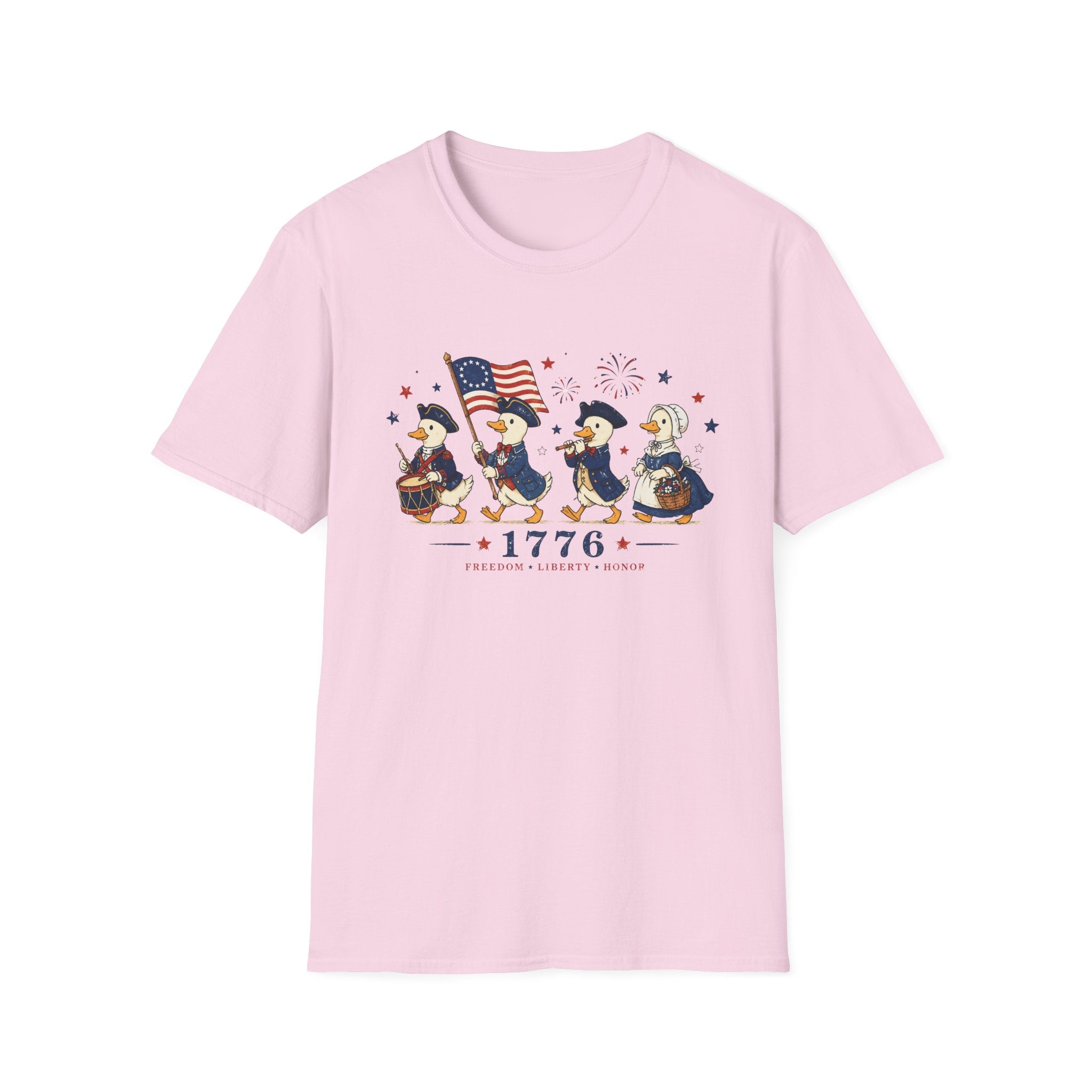 Revolutionary Duck Parade Shirt, Patriotic Duck 1776 T-Shirt, Funny 4th of July Duck Tee, Colonial Duck Marching Band, Freedom Liberty Honor USA Gift