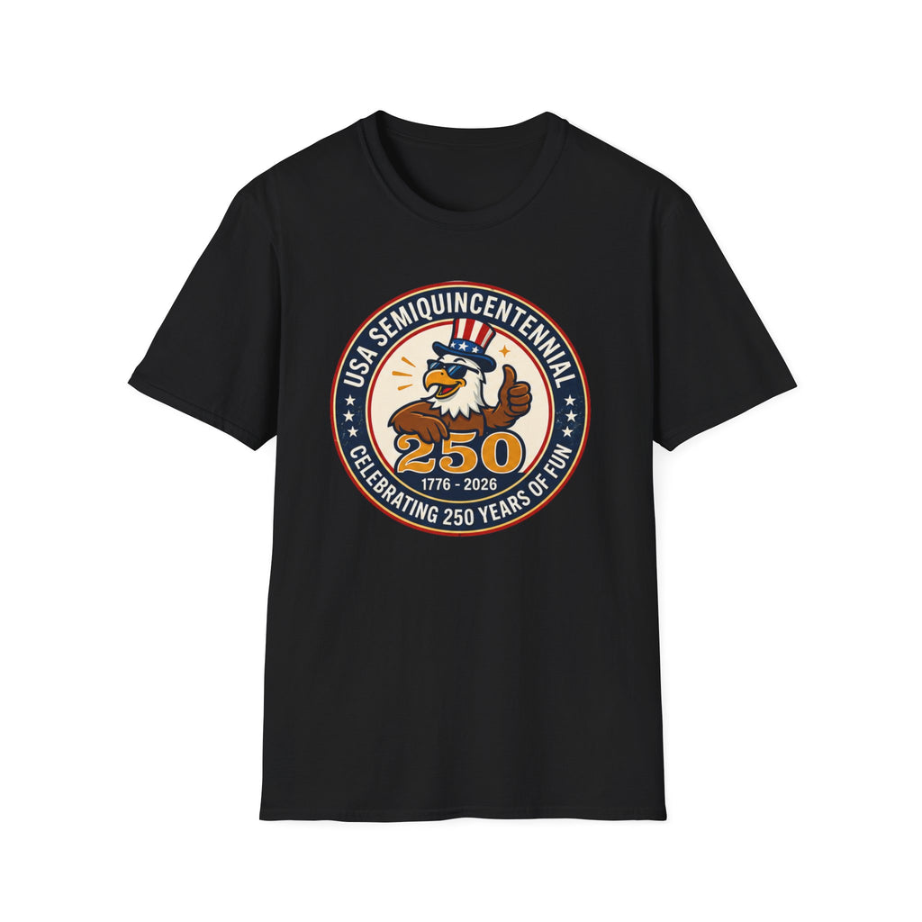 USA Semiquincentennial Eagle T-Shirt | Funny Patriotic 250th Anniversary Graphic Tee, 1776 2026 Uncle Sam Hat Top