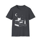 Cat & Books T‑Shirt — Mystical Reading Graphic Tee