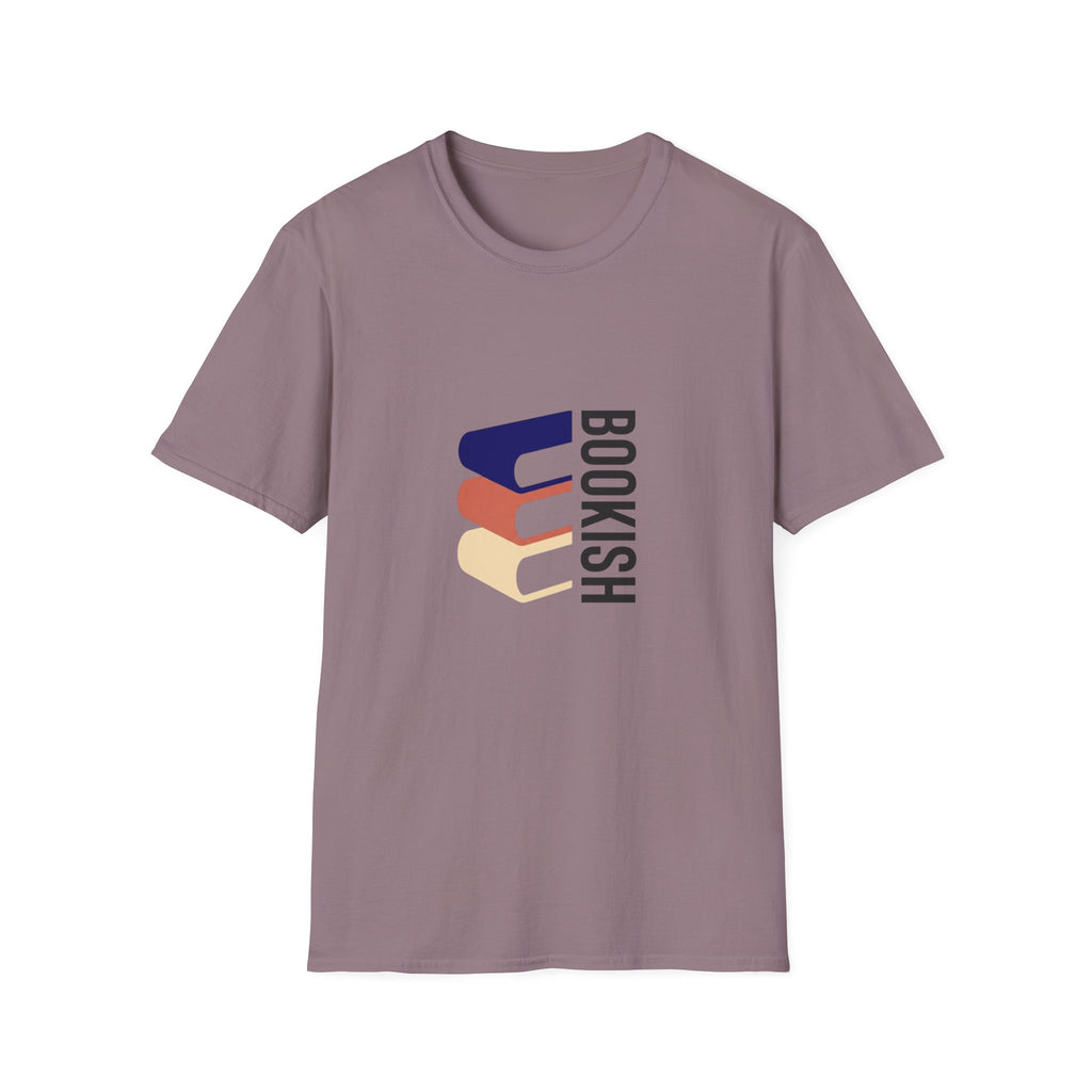 Bookish T-Shirt – Vertical Retro Stack Books Graphic Tee for Readers