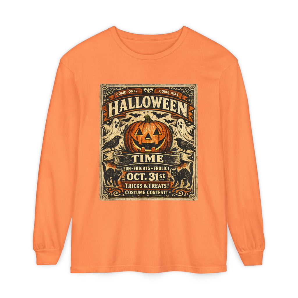 Halloween Time Vintage Jack-O'-Lantern & Ghosts Long Sleeve T-Shirt