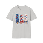 Patriotic Popsicle T-Shirt | Fourth Of July Watercolor Ice Pop Graphic Tee, Coquette Bow Summer Holiday Top