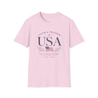 USA Faith Freedom T-Shirt | Patriotic 250 Years Liberty Graphic Tee, American Flag Heritage Top