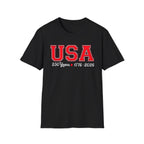 USA 250 Years Shirt 1776 2026, America 250th Anniversary T-Shirt, Varsity Style Patriotic Tee, Fourth of July Gift, Classic USA Bold Letter Shirt