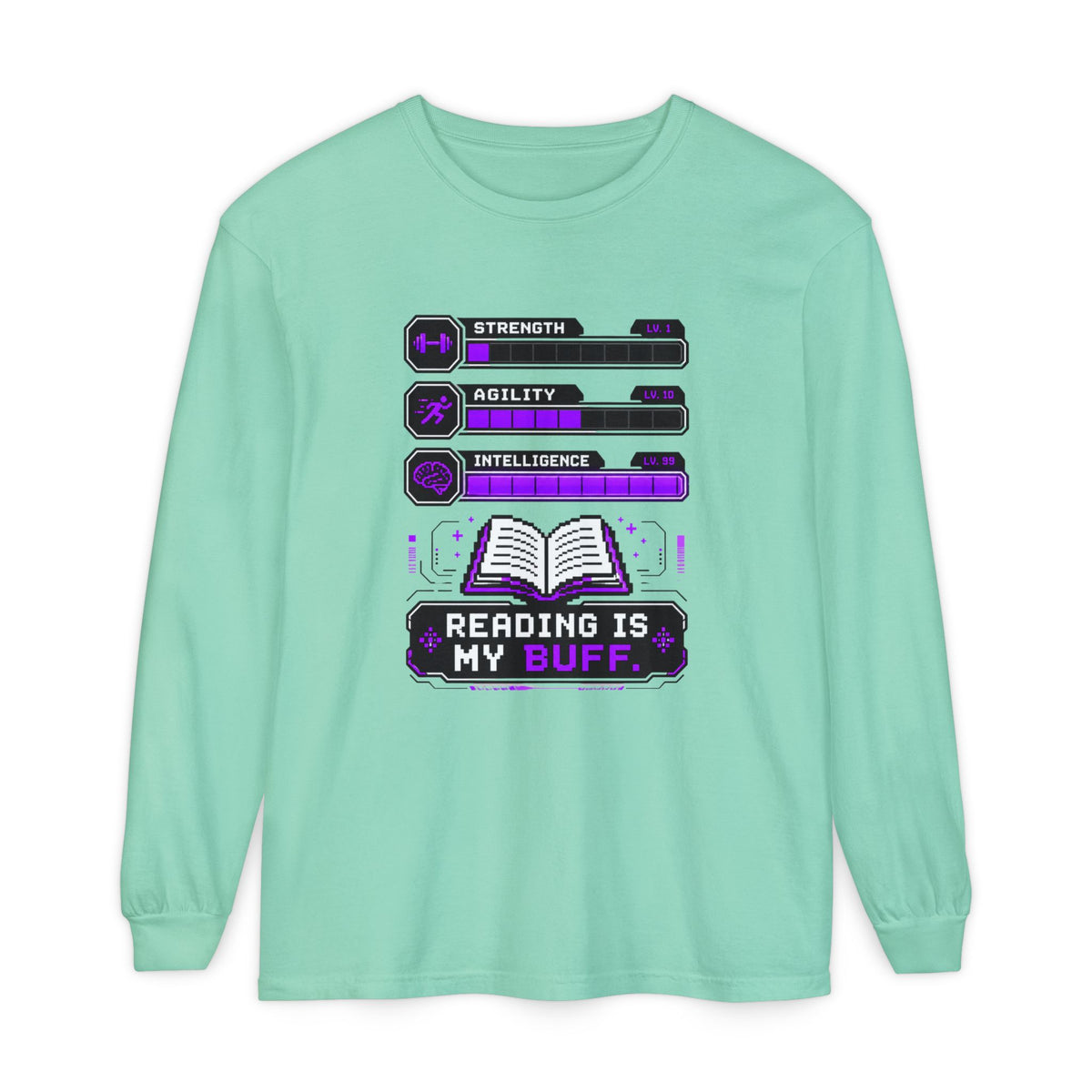 Reading Is My Buff Gamer Book Lover Long Sleeve T-Shirt