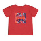 Cousin Crew Patriotic T-Shirt, Fourth of July Family Matching Tee, Americana Fireworks Shirt, Summer Vacation Graphic Tee, Kids Family Reunion Outfit Toddler Short Sleeve Tee