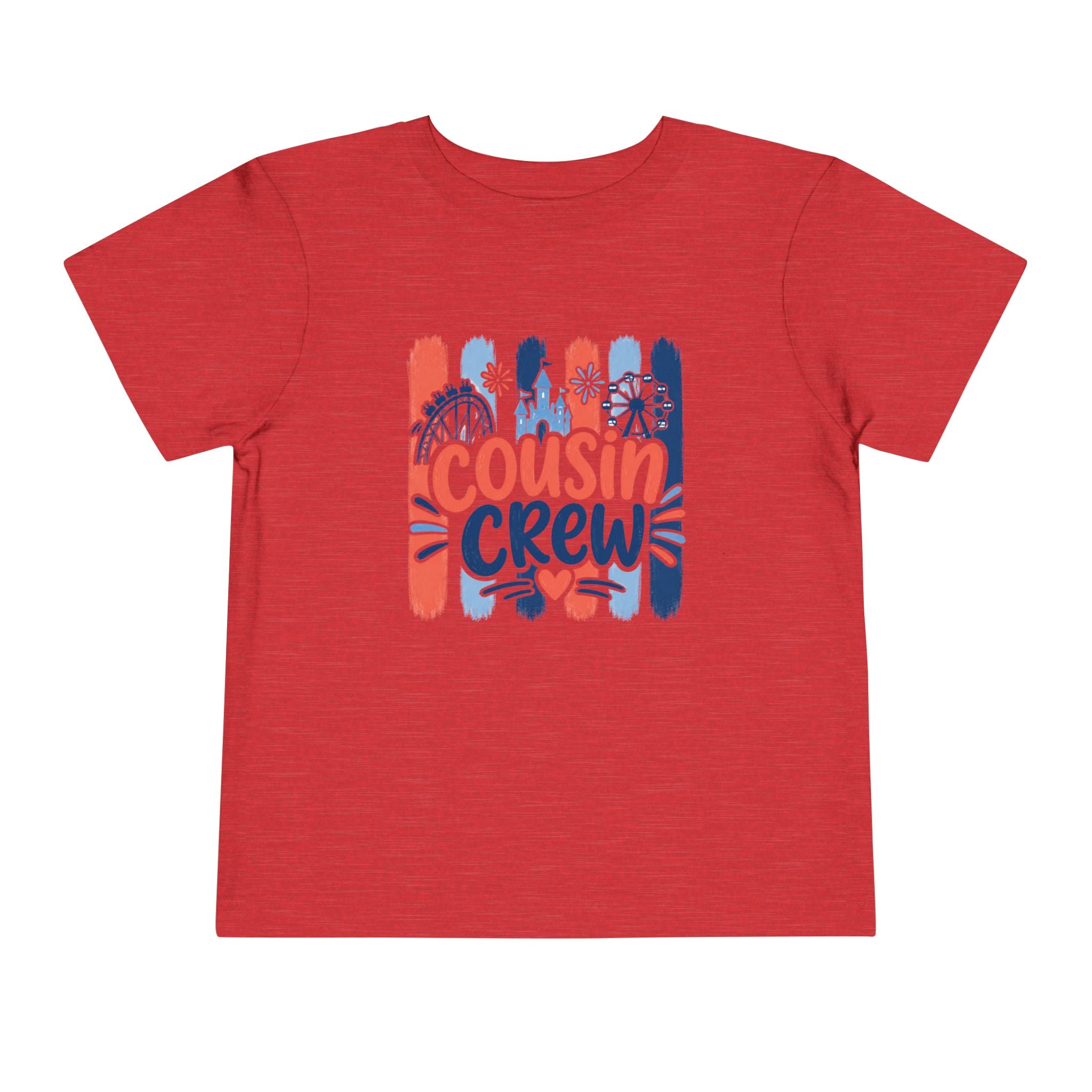 Cousin Crew Patriotic T-Shirt, Fourth of July Family Matching Tee, Americana Fireworks Shirt, Summer Vacation Graphic Tee, Kids Family Reunion Outfit Toddler Short Sleeve Tee