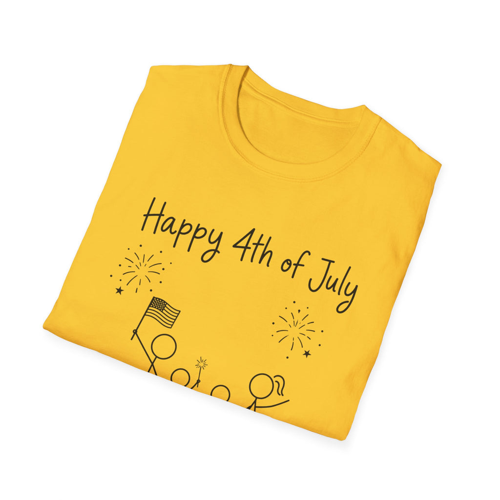 Happy 4th of July, Stick Figure Family T-Shirt, 250th Anniversary Tee, 1776 2026, America 250 Years, Gift, Independence Day