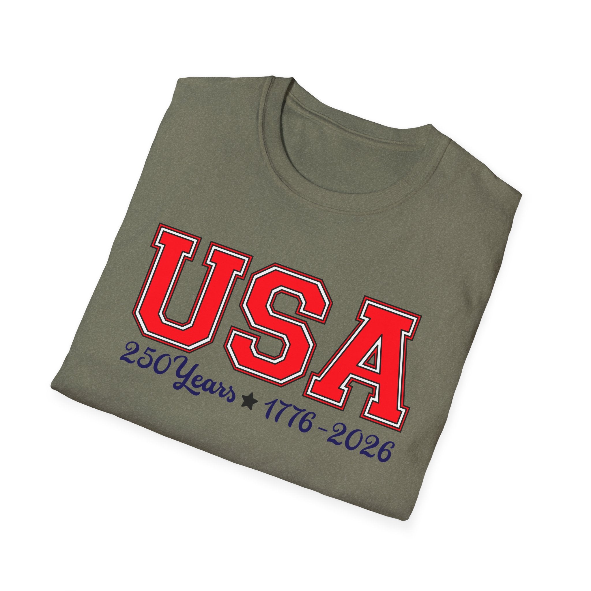 USA 250 Years Shirt 1776 2026, America 250th Anniversary T-Shirt, Varsity Style Patriotic Tee, Fourth of July Gift, Classic USA Bold Letter Shirt
