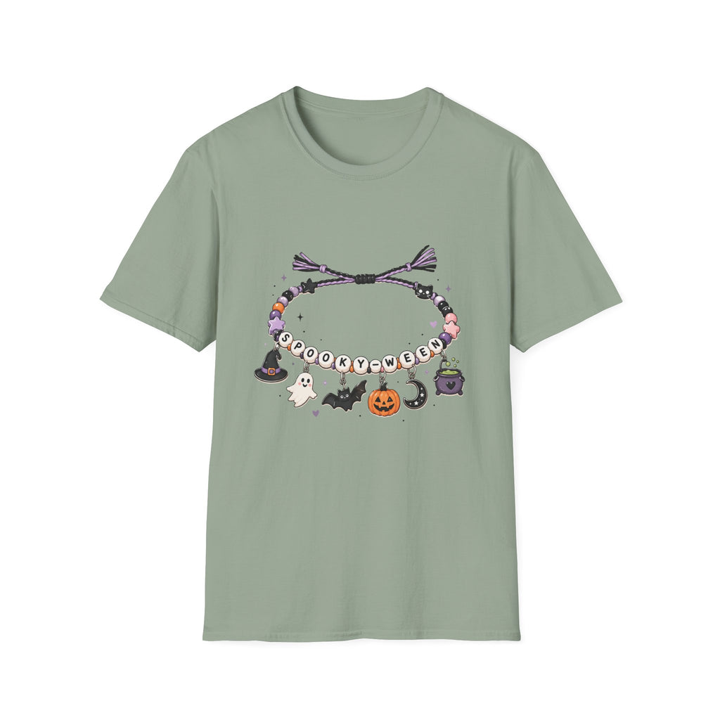 Halloween Spooky Vibes Friendship Bracelet Graphic T‑Shirt