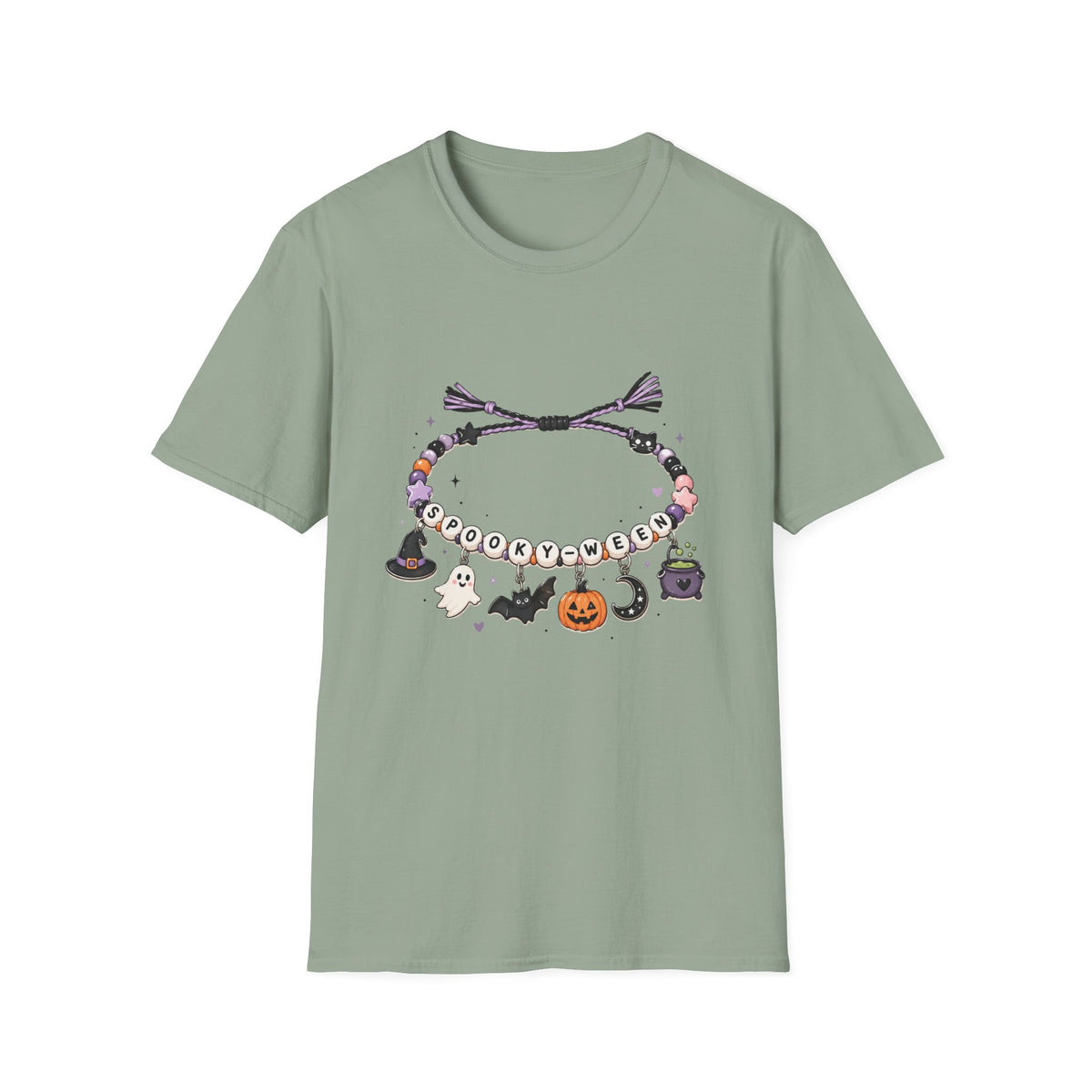 Halloween Spooky Vibes Friendship Bracelet Graphic T‑Shirt
