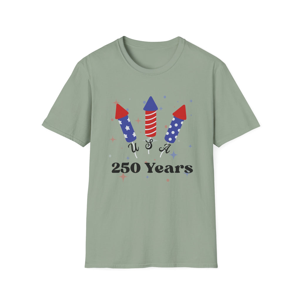 USA Semiquincentennial Firework Tee USA 250 Years Graphic Shirt