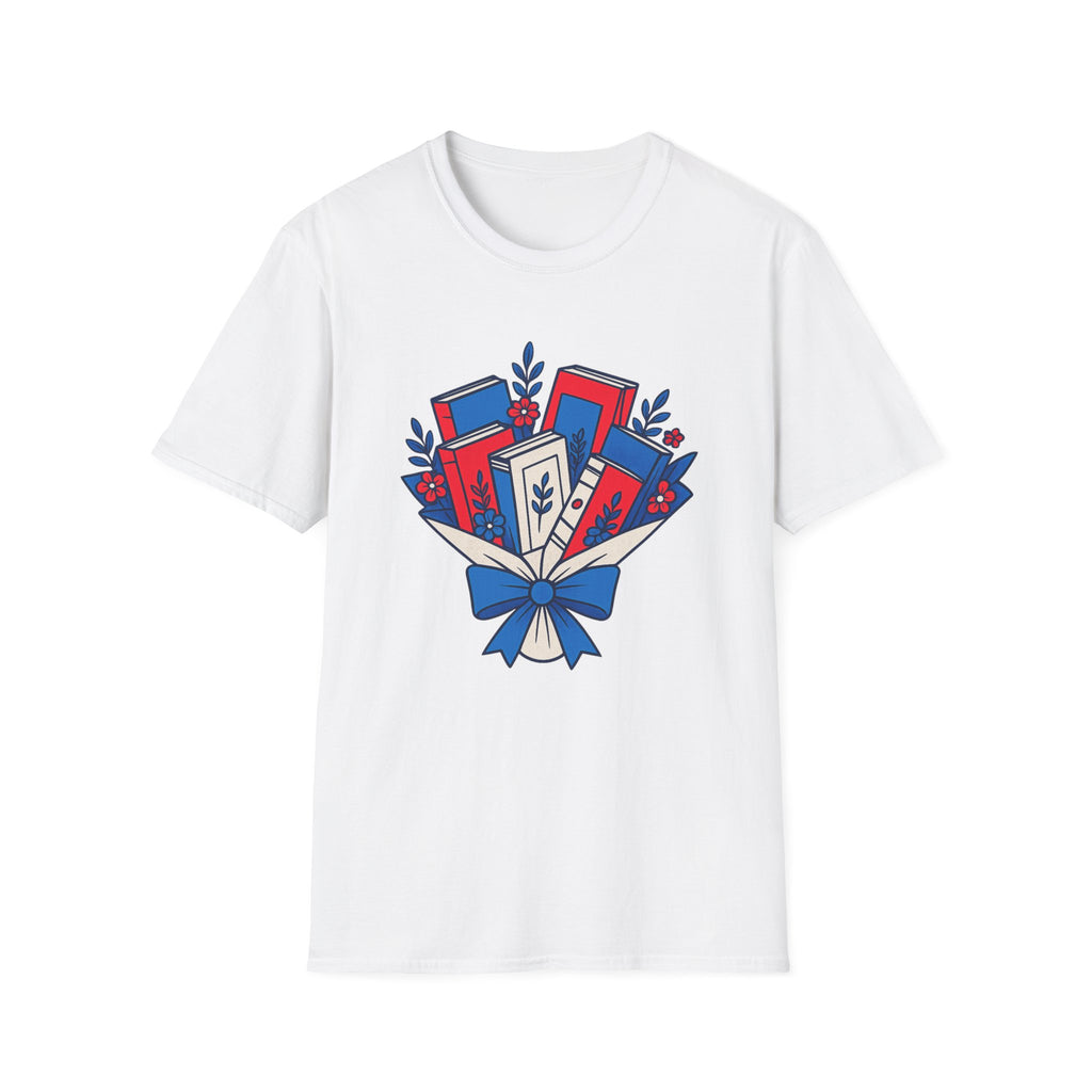 Patriotic Book Lover T-Shirt, Americana Reading Graphic Tee, Retro Library Shirt, Fourth of July Books Design, Cute Teacher Reader Apparel T-Shirt