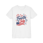 Happy Fourth of July Tee, Patriotic Red White Blue USA Shirt, Fireworks Celebration Graphic Top, Independence Day Outfit Youth Short Sleeve Tee