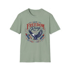 Let Freedom Ring T-Shirt | Patriotic American Bald Eagle Graphic Tee, Fourth Of July Retro Fireworks Top