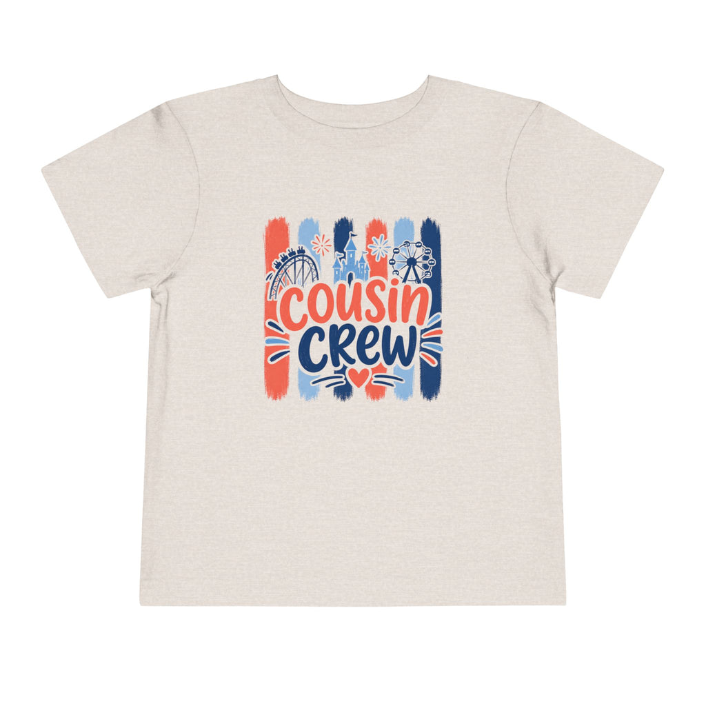Cousin Crew Patriotic T-Shirt, Fourth of July Family Matching Tee, Americana Fireworks Shirt, Summer Vacation Graphic Tee, Kids Family Reunion Outfit Toddler Short Sleeve Tee