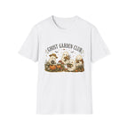 Ghost Garden Club T-Shirt — Cute Autumn Halloween Ghosts with Pumpkins & Flowers