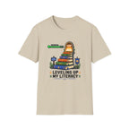Literacy Level-Up T-Shirt — "Leveling Up My Literacy" Book Gamer Tee