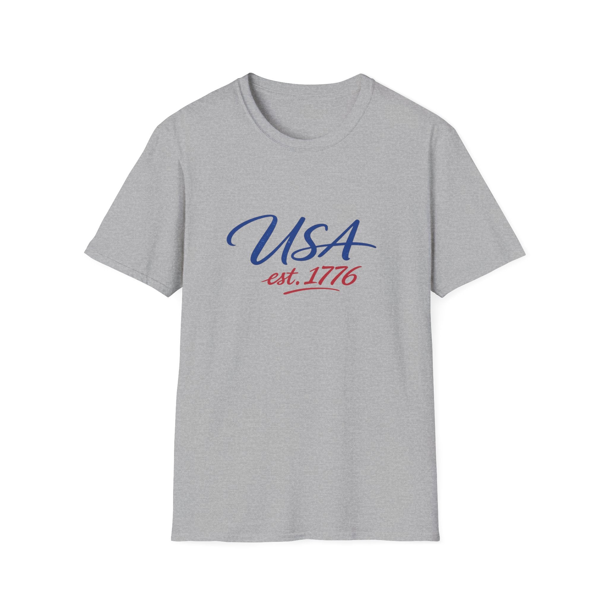 USA Est 1776 T-Shirt | Patriotic American Flag Colors Graphic Tee, Fourth Of July Casual Clothing