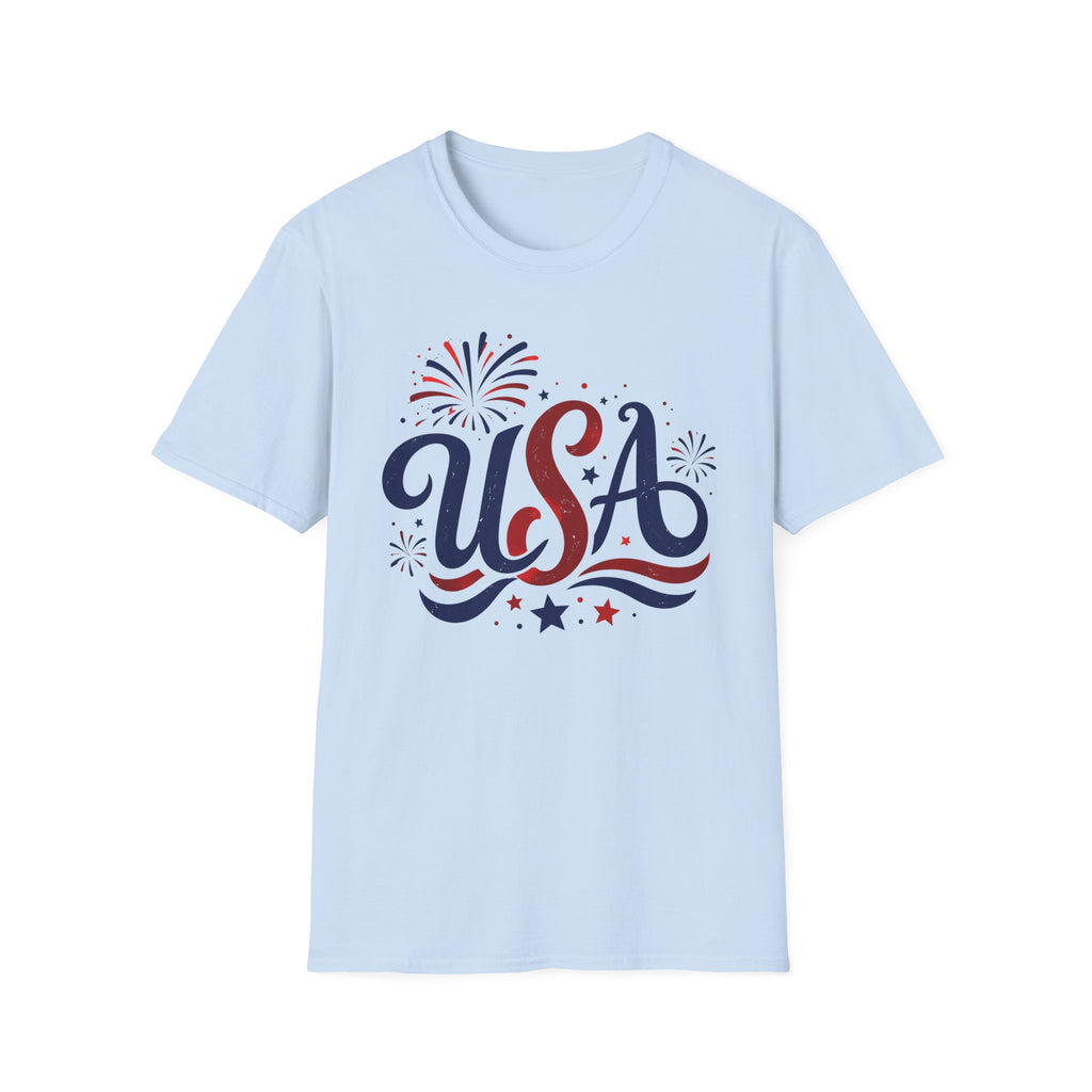 Patriotic USA Fireworks Graphic Tee - 4th of July Celebration Patriotic T-Shirt