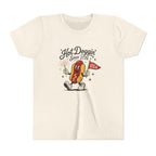 Hot Doggin Since 1776 Tee, Patriotic USA Hot Dog Shirt, Funny Summer Cartoon Graphic Top, Fourth of July Celebration Outfit Youth Short Sleeve Tee
