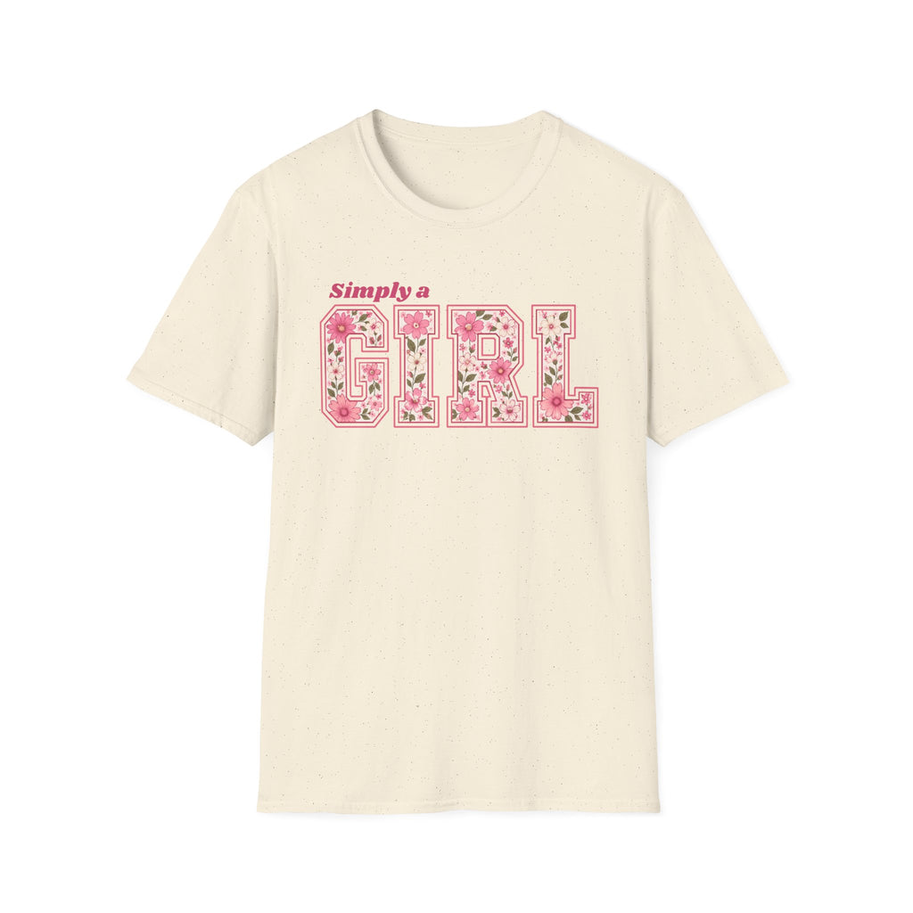Simply a Girl Floral T-Shirt — Feminine Pink Blossom Graphic Tee