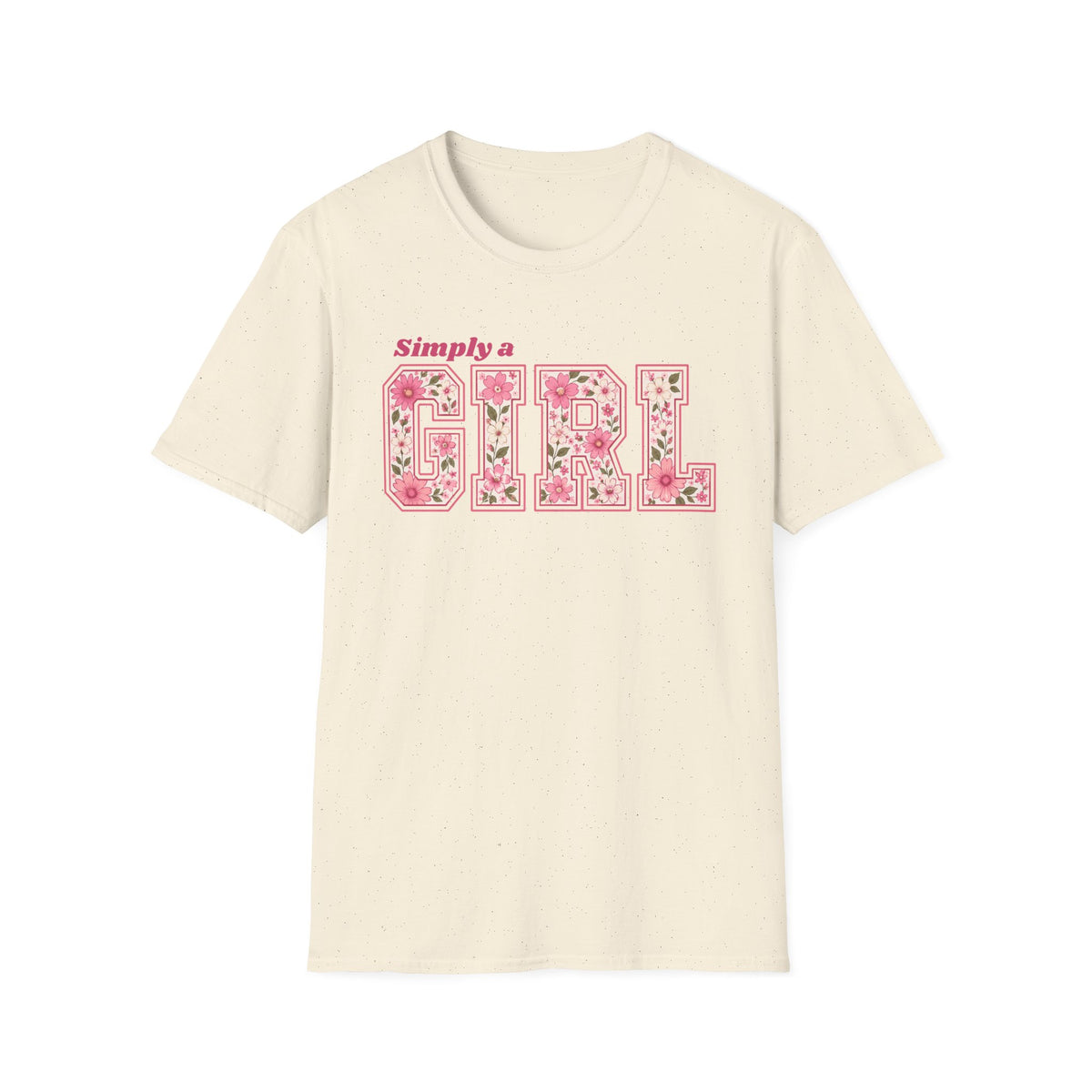 Simply a Girl Floral T-Shirt — Feminine Pink Blossom Graphic Tee