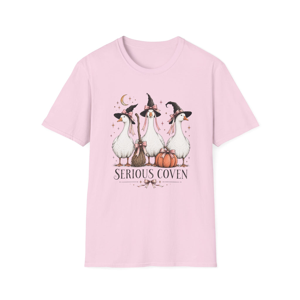 Serious Coven Goose T-Shirt — Cute Witch Geese Halloween Tee