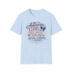 American Girl Era Tee, Sweet Land of Liberty Shirt, Stars Stripes Bows Graphic Top, USA Born Raised Patriotic Outfit T-Shirt