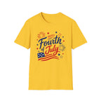 Patriotic Happy Fourth of July Graphic Tee USA Star Spangled- Celebration Flag T-Shirt