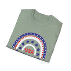 USA 1776–2026 Patriotic Rainbow Tee, American Anniversary Shirt, Red White Blue Graphic Top, USA Pride Outfit