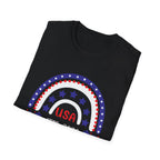 USA 1776–2026 Patriotic Rainbow Tee, American Anniversary Shirt, Red White Blue Graphic Top, USA Pride Outfit