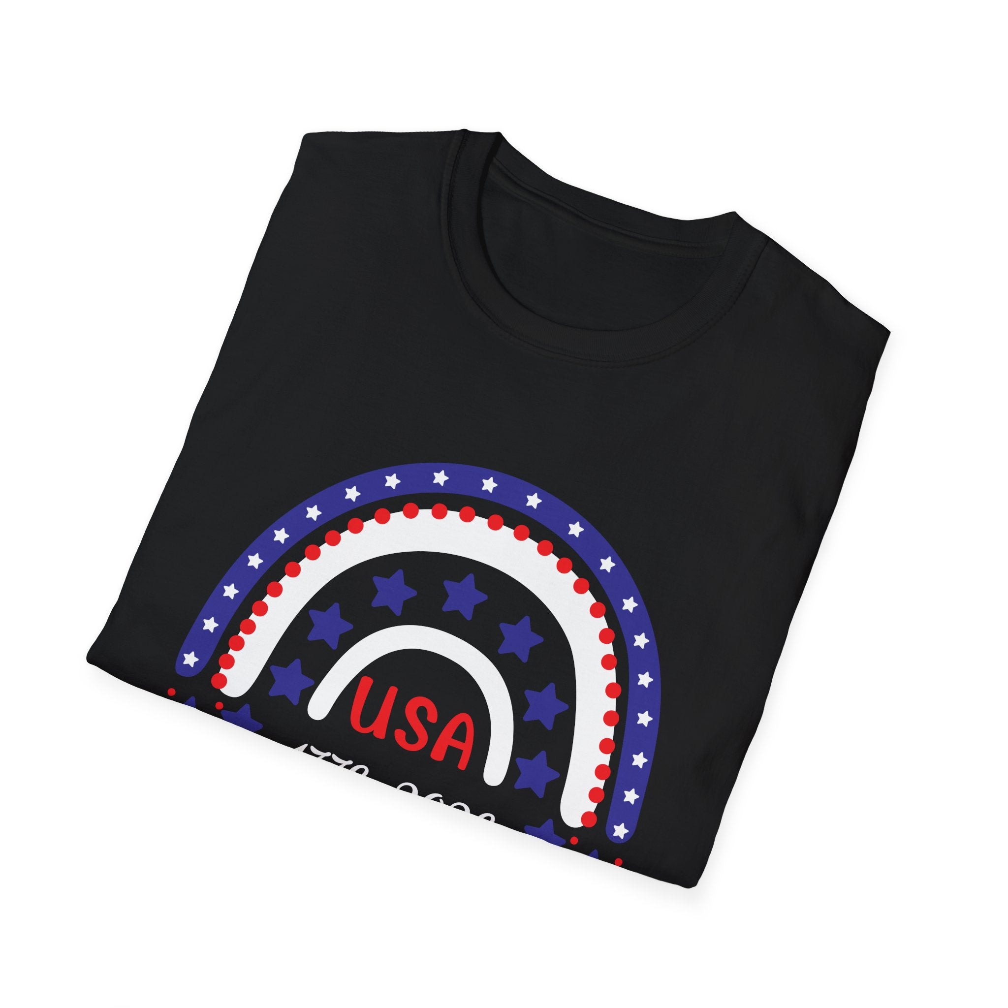 USA 1776–2026 Patriotic Rainbow Tee, American Anniversary Shirt, Red White Blue Graphic Top, USA Pride Outfit