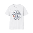 America 250th Anniversary Family Tree T-Shirt | Patriotic 1776 2026 Semiquincentennial Graphic Tee, USA Betsy Ross Flag Top