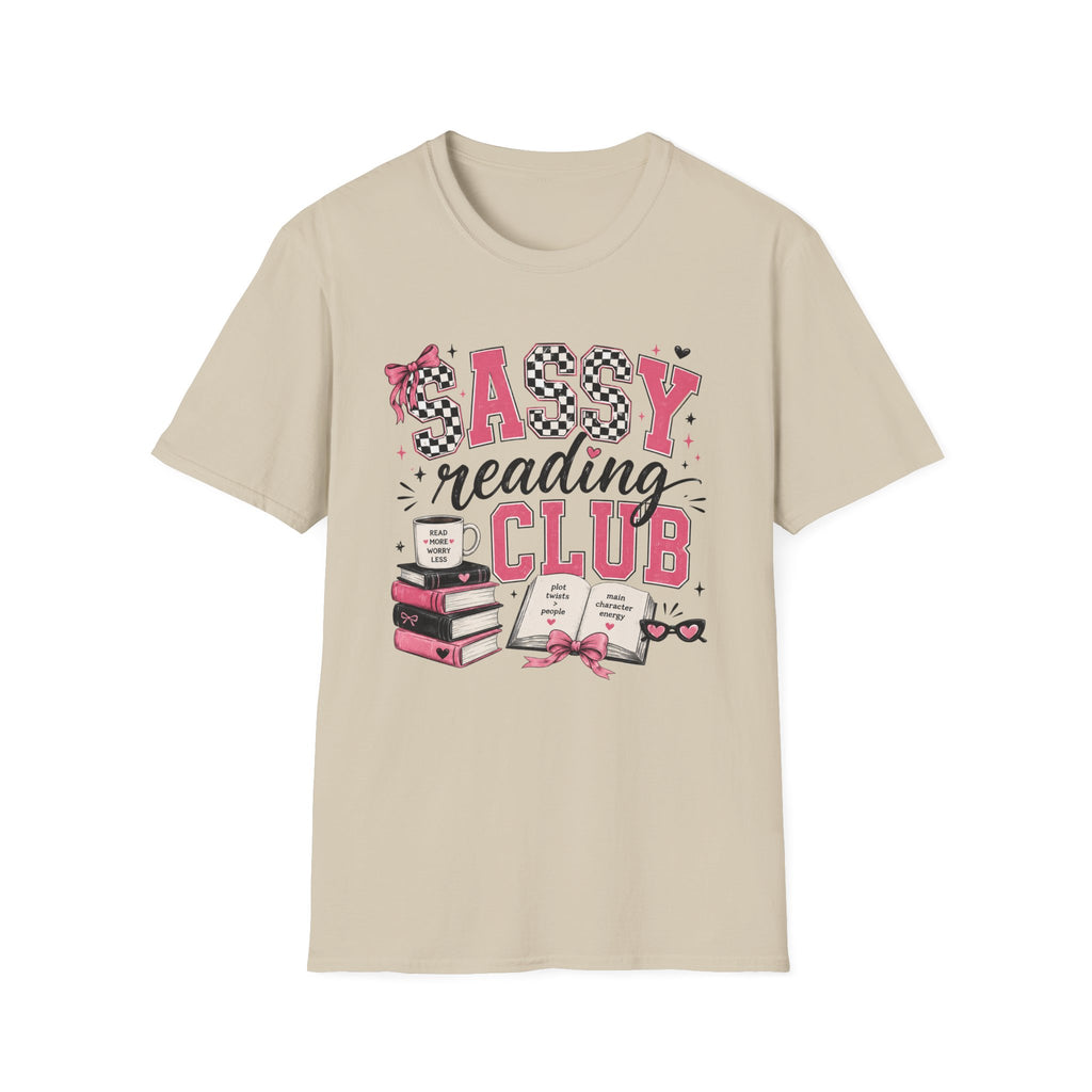 Sassy Reading Club T-Shirt — Playful Pink Book Lover Tee