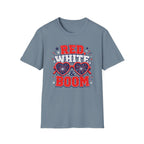 Red White Boom Sunglasses Shirt, Funny Patriotic Heart Glasses Firework Tee, 4th of July Pun Party T-Shirt, Retro Boom America Celebration Gift